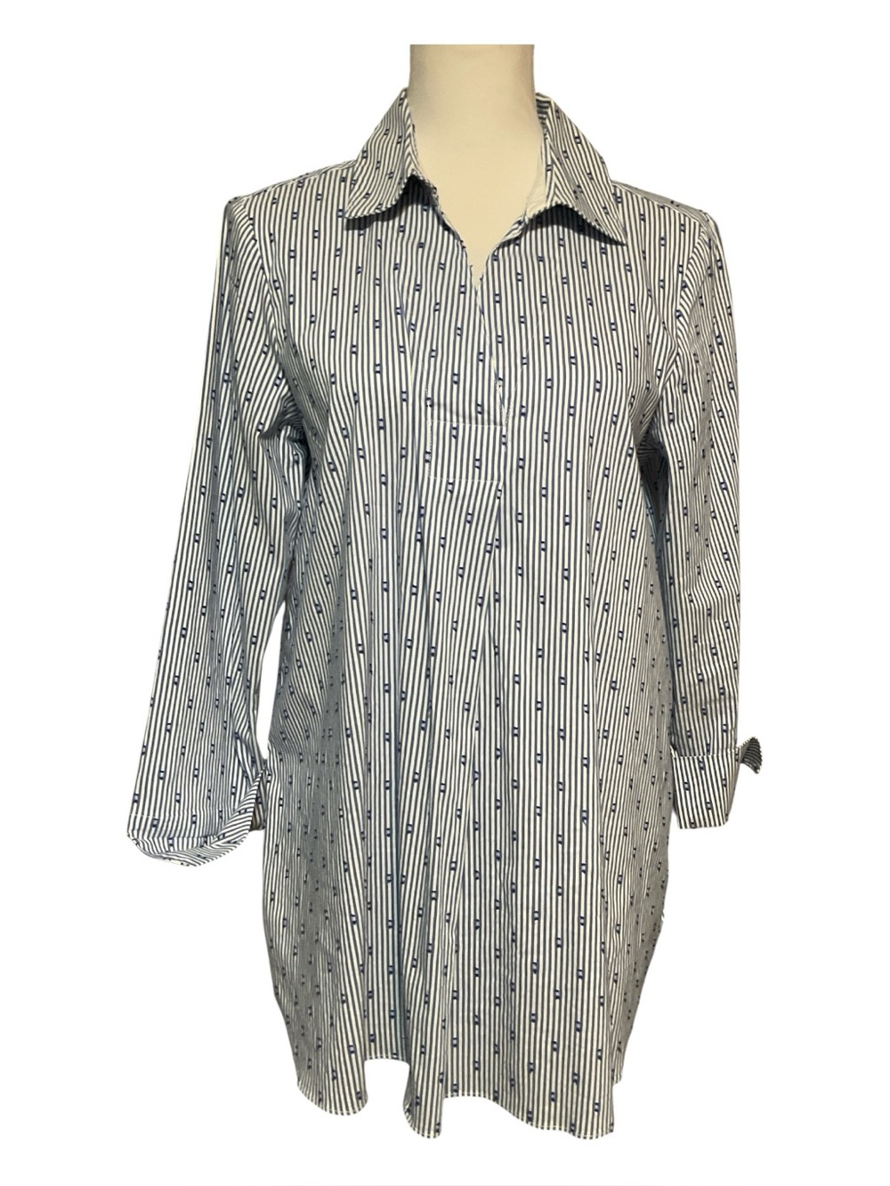 Sara Campbell Striped Tunic Top Size M